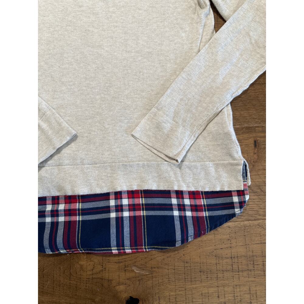 J Crew shirt with plaid undershirt 100% cotton - Picture 4 of 5